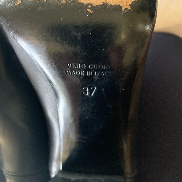 Made in Italy Leather Boots, Size 37, Black - Picture 5 of 6
